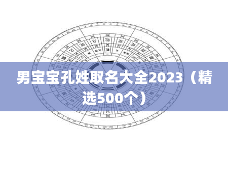 男宝宝孔姓取名大全2023（精选500个）