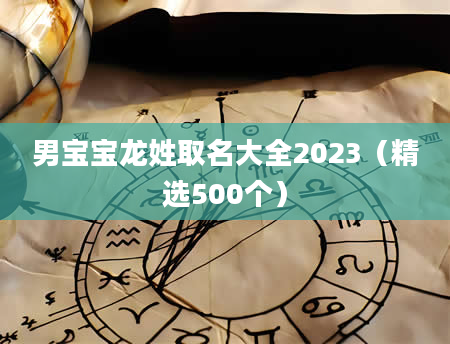 男宝宝龙姓取名大全2023（精选500个）