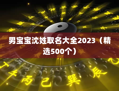 男宝宝沈姓取名大全2023（精选500个）