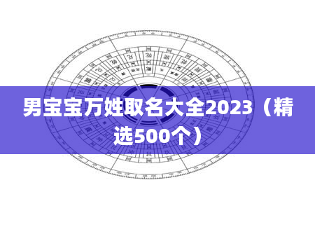 男宝宝万姓取名大全2023（精选500个）