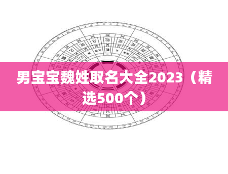 男宝宝魏姓取名大全2023（精选500个）