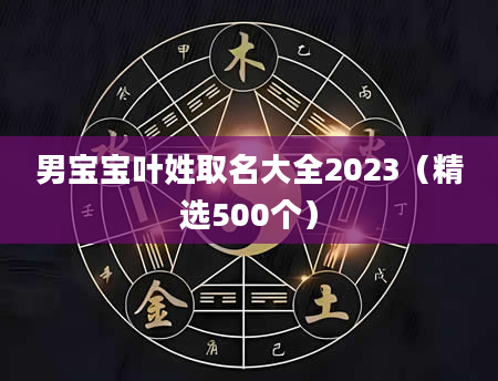 男宝宝叶姓取名大全2023（精选500个）