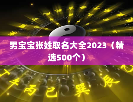 男宝宝张姓取名大全2023（精选500个）