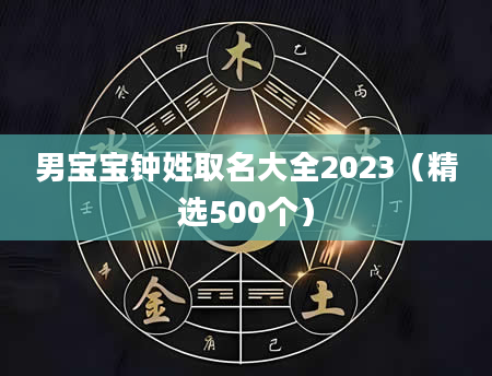 男宝宝钟姓取名大全2023（精选500个）