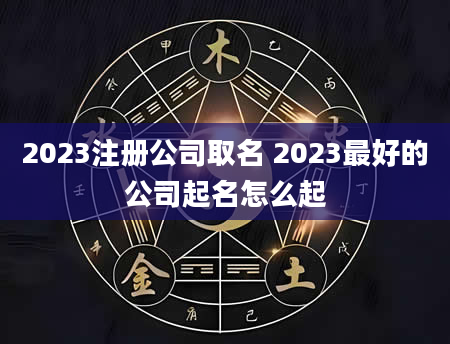 2023注册公司取名 2023最好的公司起名怎么起