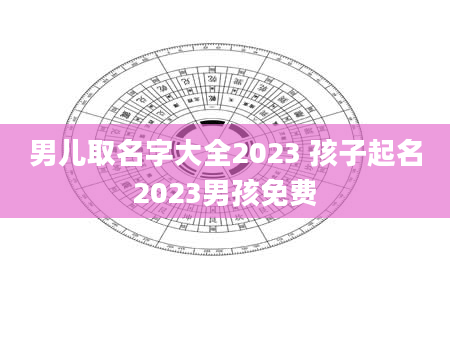 男儿取名字大全2023 孩子起名2023男孩免费