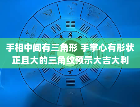 手相中间有三角形 手掌心有形状正且大的三角纹预示大吉大利