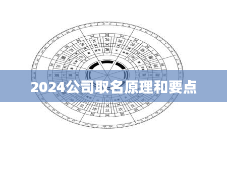 2024公司取名原理和要点