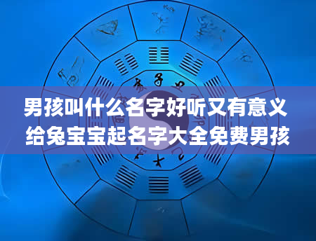 男孩叫什么名字好听又有意义 给兔宝宝起名字大全免费男孩