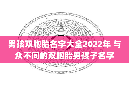 男孩双胞胎名字大全2022年 与众不同的双胞胎男孩子名字