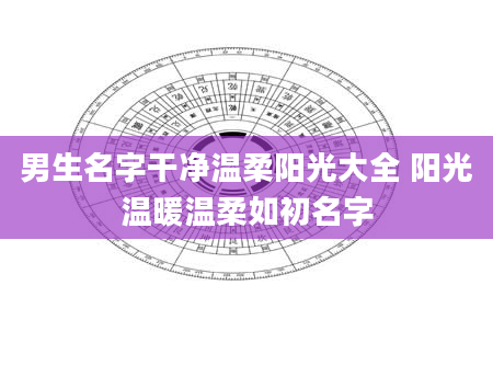 男生名字干净温柔阳光大全 阳光温暖温柔如初名字