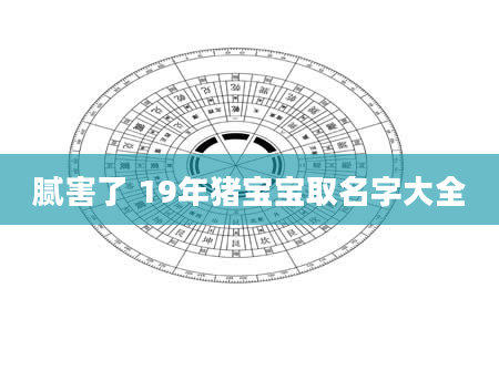 腻害了 19年猪宝宝取名字大全