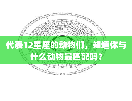 代表12星座的动物们，知道你与什么动物最匹配吗？