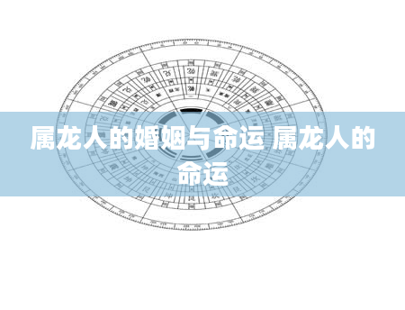 属龙人的婚姻与命运 属龙人的命运