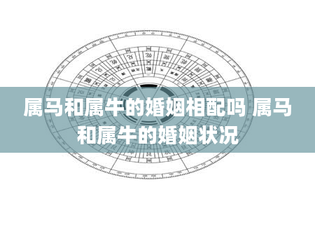 属马和属牛的婚姻相配吗 属马和属牛的婚姻状况