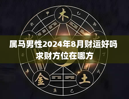 属马男性2024年8月财运好吗 求财方位在哪方