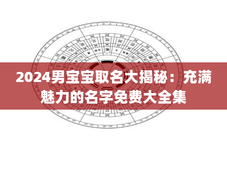 2024男宝宝取名大揭秘：充满魅力的名字免费大全集