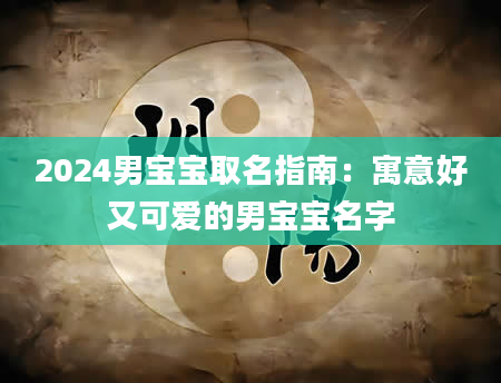 2024男宝宝取名指南：寓意好又可爱的男宝宝名字