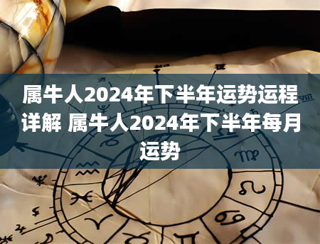 属牛人2024年下半年运势运程详解 属牛人2024年下半年每月运势