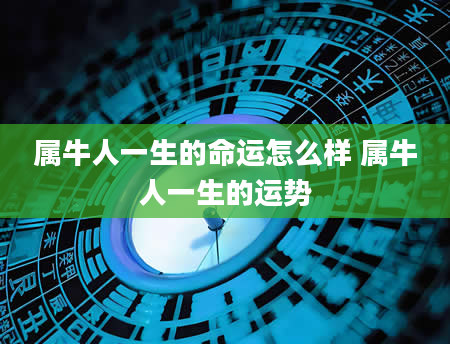 属牛人一生的命运怎么样 属牛人一生的运势