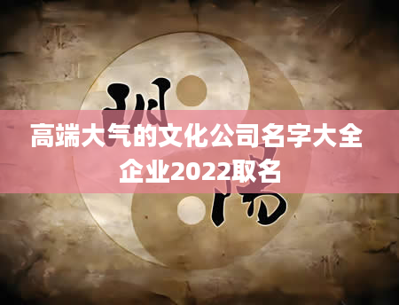 高端大气的文化公司名字大全 企业2022取名