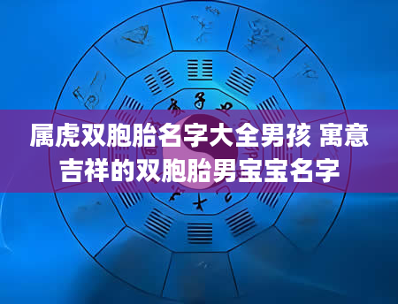 属虎双胞胎名字大全男孩 寓意吉祥的双胞胎男宝宝名字