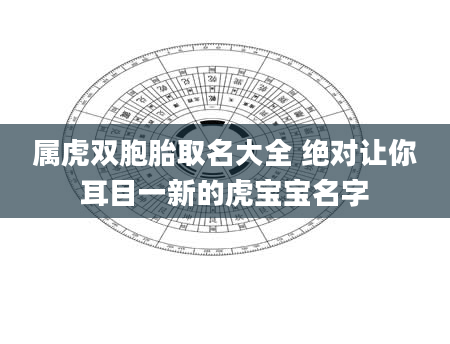 属虎双胞胎取名大全 绝对让你耳目一新的虎宝宝名字