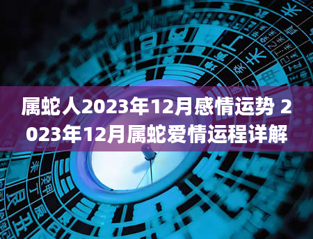 属蛇人2023年12月感情运势 2023年12月属蛇爱情运程详解