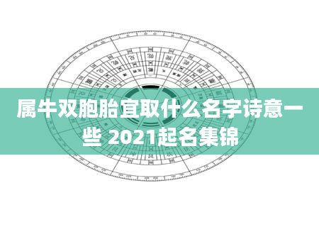 属牛双胞胎宜取什么名字诗意一些 2021起名集锦