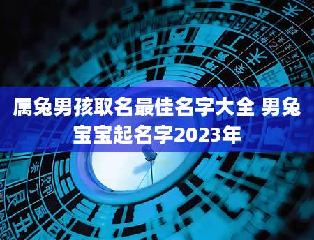 属兔男孩取名最佳名字大全 男兔宝宝起名字2023年