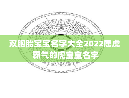 双胞胎宝宝名字大全2022属虎 霸气的虎宝宝名字