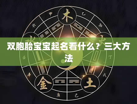 双胞胎宝宝起名看什么？三大方法