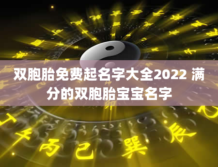 双胞胎免费起名字大全2022 满分的双胞胎宝宝名字