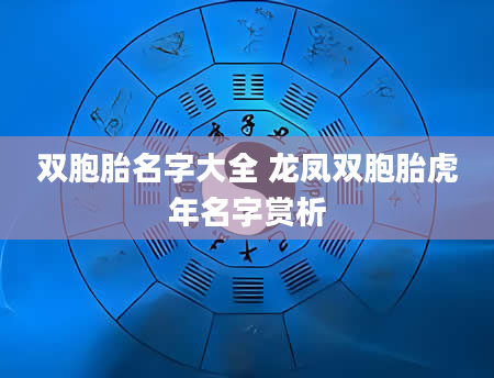 双胞胎名字大全 龙凤双胞胎虎年名字赏析