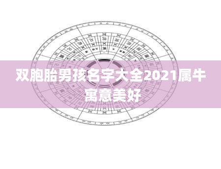 双胞胎男孩名字大全2021属牛 寓意美好