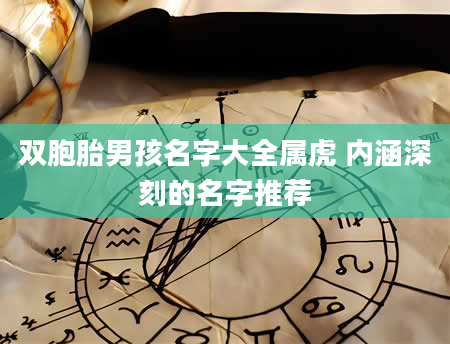 双胞胎男孩名字大全属虎 内涵深刻的名字推荐