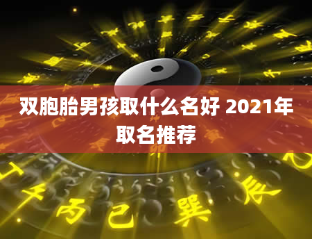 双胞胎男孩取什么名好 2021年取名推荐