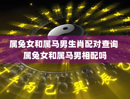 属兔女和属马男生肖配对查询 属兔女和属马男相配吗