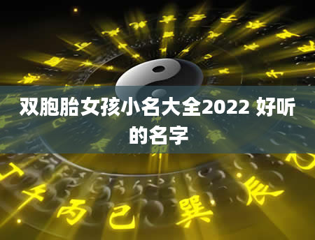 双胞胎女孩小名大全2022 好听的名字