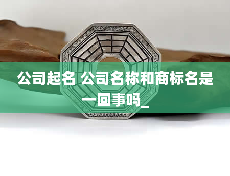 公司起名 公司名称和商标名是一回事吗_