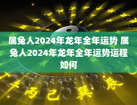 属兔人2024年龙年全年运势 属兔人2024年龙年全年运势运程如何
