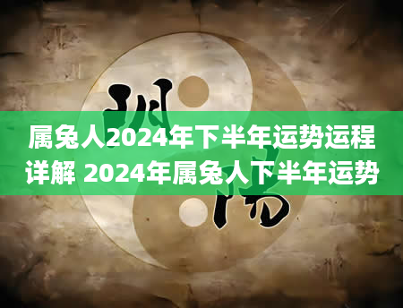 属兔人2024年下半年运势运程详解 2024年属兔人下半年运势
