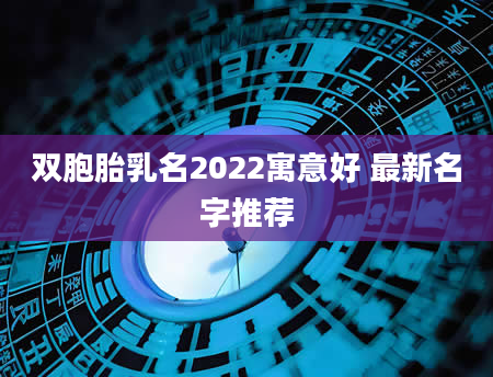 双胞胎乳名2022寓意好 最新名字推荐