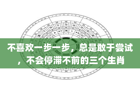 不喜欢一步一步，总是敢于尝试，不会停滞不前的三个生肖