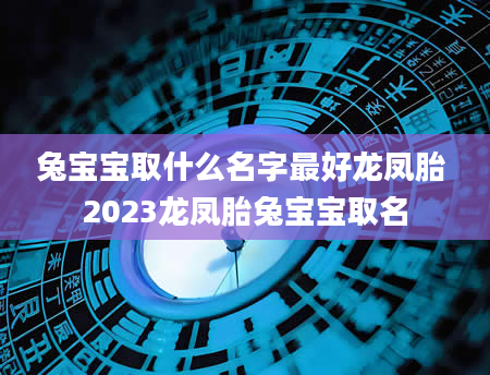 兔宝宝取什么名字最好龙凤胎 2023龙凤胎兔宝宝取名