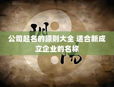 公司起名的原则大全 适合新成立企业的名称