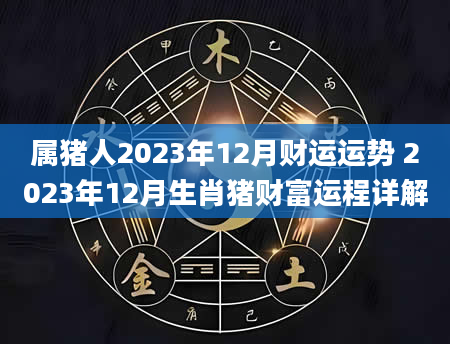 属猪人2023年12月财运运势 2023年12月生肖猪财富运程详解