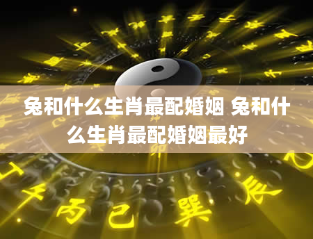 兔和什么生肖最配婚姻 兔和什么生肖最配婚姻最好