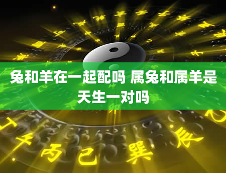 兔和羊在一起配吗 属兔和属羊是天生一对吗