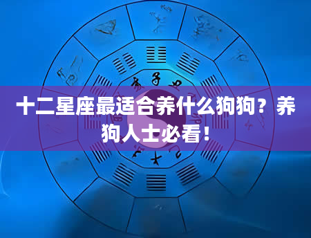 十二星座最适合养什么狗狗？养狗人士必看！